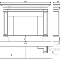Портал для камина Bravo Стокгольм Volakas + Nero Marquina мрамор белый/черный прямой