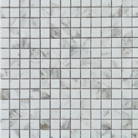 Мозаика из мрамора D-CORE ZM-8817M Volakas 20x20x4 (305x305) мм глянцевая на сетке