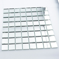 Мозаика зеркальная DecorStoneHub Zs-3838-Z серебристая 318х318 мм на фартук и для рабочей зоны и ниш