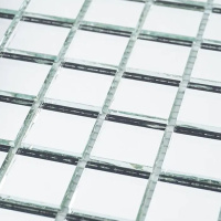 Мозаика зеркальная DecorStoneHub Zs-3838-Z серебристая 318х318 мм на фартук и для рабочей зоны и ниш