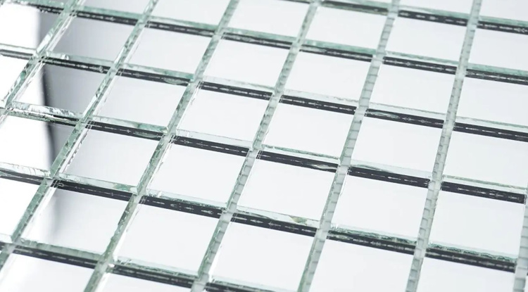 Мозаика зеркальная DecorStoneHub Zs-3838-Z серебристая 318х318 мм на фартук и для рабочей зоны и ниш