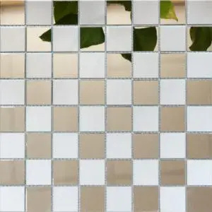 Мозаика зеркальная DecorStoneHub Zs-3838-SB бронзовая с сатином 318х318 мм шахматная плитка для стен