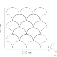 Мозаика керамическая Kotto Ceramica SCALES SC 6001 Flora Grey 240 x 240 x 9 ( 0,037 m.2 )