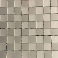 Мозаїка дзеркальна DecorStoneHub Zs-3838-SZ срібляста з сатином 318х318 мм шаховий стиль для офсісу