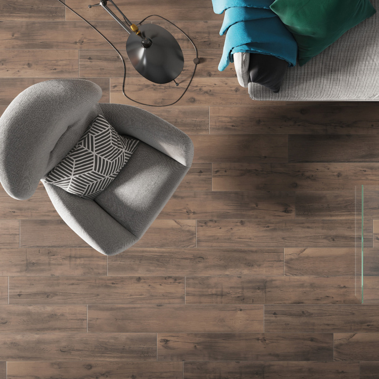 Сходинка з керамограніту Stopnica V-Shape Tonella Brown коричнева 50x1202x320 мм