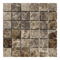 Мозаїка з мармуру Матова МКР-3СН (47x47) Emperador Dark TR