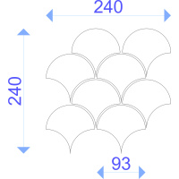 Мозаика керамическая Kotto Ceramica SCALES SC 6008 Steel Blue 240 x 240 x 9 ( 0,037 m.2 )