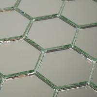Мозаика зеркальная DecorStoneHub Zs-hex-Z серебристая 304х303 мм соты для зонирования пространства