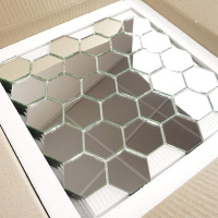 Мозаика зеркальная DecorStoneHub Zs-hex-Z серебристая 304х303 мм соты для зонирования пространства