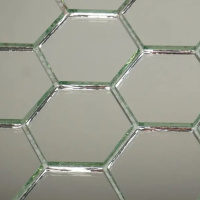 Мозаика зеркальная DecorStoneHub Zs-hex-Z серебристая 304х303 мм соты для зонирования пространства