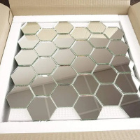 Мозаика зеркальная DecorStoneHub Zs-hex-Z серебристая 304х303 мм соты для зонирования пространства