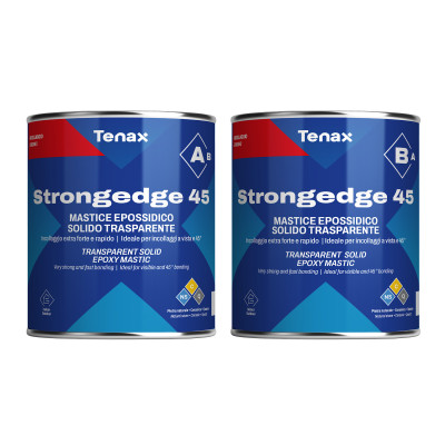 Клей епоксідний Tenax StrongEdge A+B прозорий 1,5 л густий для кутового склеювання каменю кераміки кварцу