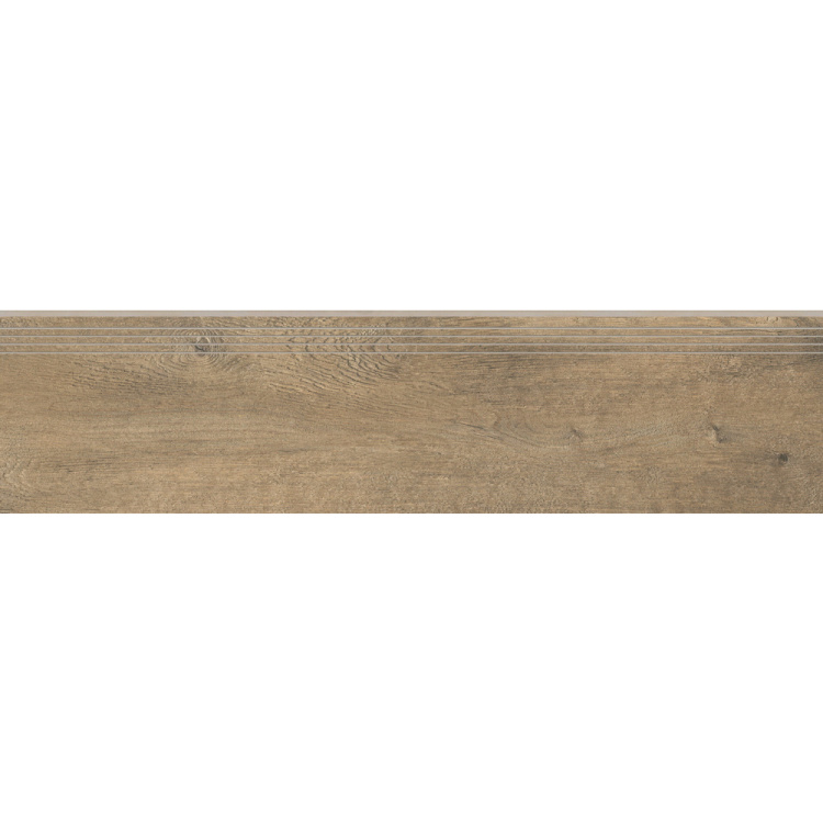 Сходинка з керамограніту Stopnica Sentimental Wood Brown Rect коричнева 8x1202x297 мм
