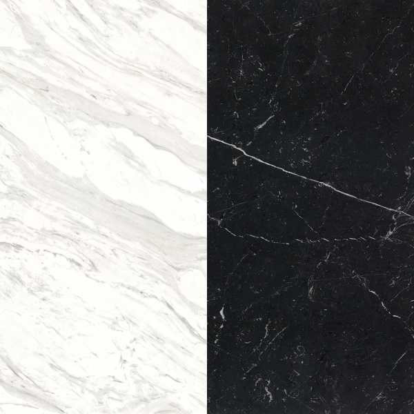 Портал для камина Bravo Техно-2 Volakas + Nero Marquina мрамор белый/черный угловой