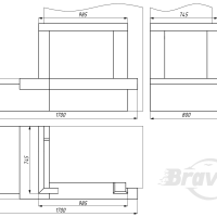Портал для камина Bravo Техно-2 Volakas + Nero Marquina мрамор белый/черный угловой