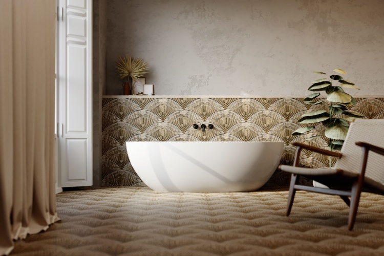 Мозаика из керамогранита Kotto Ceramica MI7 K060201 Italian Fan Ambra/Solare/Beige/Salino 0,084 м2