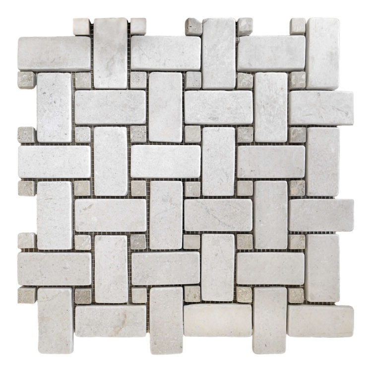 Мозаїка Vivacer N49 Beige Marble Mosaic Tumbled Basket Weave