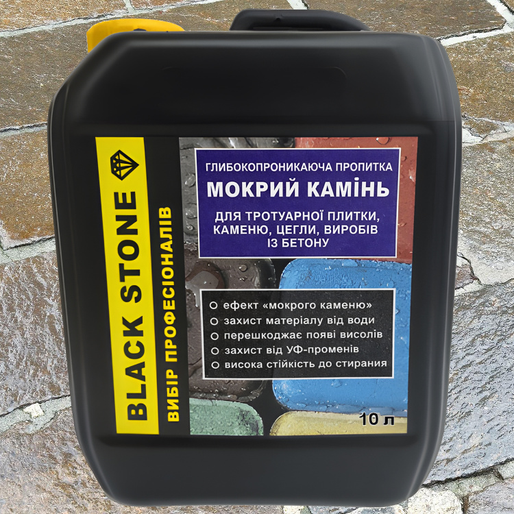 Просочення захисне Bausto Black Stone 10л вологовідштовхуюче з ефектом мокрого каменю для бетону
