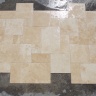 Плитка з травертину Light Brushed 1,2 см x French pattern set, римська кладка бежева брашована з колотим краєм Export