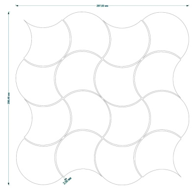 Мозаїка керамічна Kotto Ceramica SCALES SC X 6001 Flora Grey 300 x 300 x 9 (93 x 87) 0,075 м2