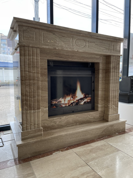 Портал для каміна Bravo Оскар Daino Reale мармур бежевий прямий