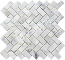 Біло-сіра Мозаїчна плитка Матова МКР-5СВ (47х23)