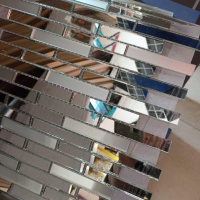 Мозаїка дзеркальна DecorStoneHub Zs-stik-ZS срібляста з сатином 338х320 мм стік для коридору та ніш