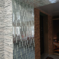 Мозаїка дзеркальна DecorStoneHub Zs-stik-ZS срібляста з сатином 338х320 мм стік для коридору та ніш