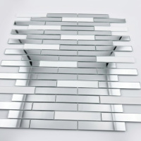 Мозаика зеркальная DecorStoneHub Zs-stik-ZS серебристая с сатином 338х320 мм стик для коридора и ниш