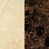 Портал для каміна Bravo Барселона Crema Marfil + Emperador Dark мармур бежевий/коричневий прямий