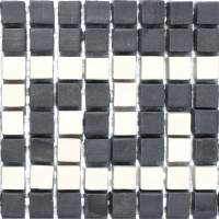Мозаїка з керамограніту Kotto Ceramica MI7 K060607 Eleganza фриз короткий Nero/Salino 204х96х10 (10х10)