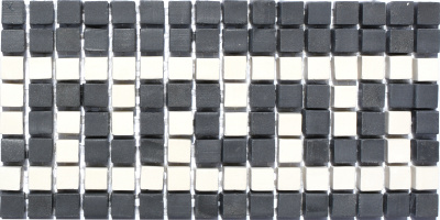 Мозаїка з керамограніту Kotto Ceramica MI7 K060607 Eleganza фриз короткий Nero/Salino 204х96х10 (10х10)