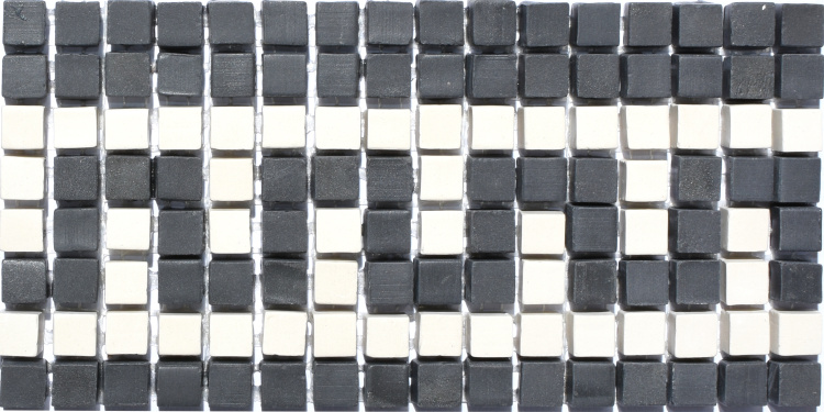 Мозаїка з керамограніту Kotto Ceramica MI7 K060607 Eleganza фриз короткий Nero/Salino 204х96х10 (10х10)