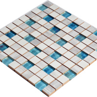 Мозаика керамическая Kotto Ceramica СМ 3108 C3 laterizio griz/laterizio bianco/lgrunde glass  300 х 300 х 9   ( 25 х 25 )