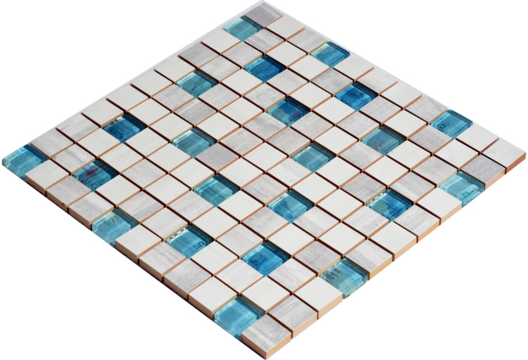 Мозаика керамическая Kotto Ceramica СМ 3108 C3 laterizio griz/laterizio bianco/lgrunde glass  300 х 300 х 9   ( 25 х 25 )