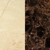 Портал для камина Bravo Прага Crema Marfil + Emperador Dark мрамор бежевый/коричневый прямой