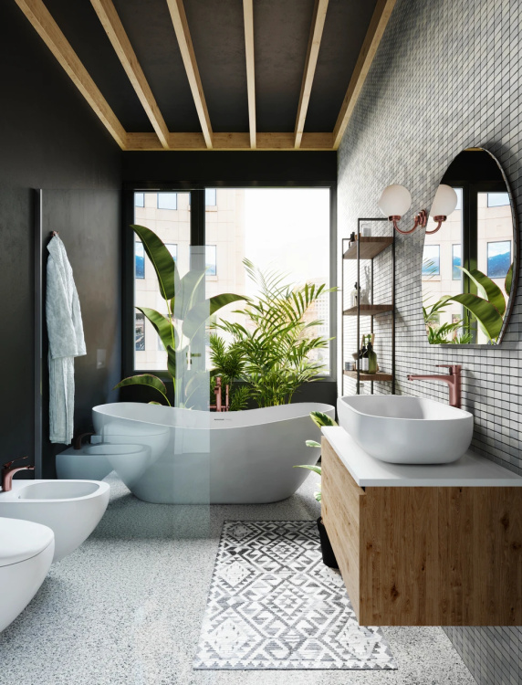 Мозаика из керамогранита Kotto Ceramica MI7 23460101C Grigo Caldo 300 x 300 х 7 (прямоугольник 23 x 46)