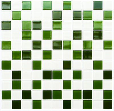 Мозаика керамическая Kotto Ceramica GM 4030 C3 green d/green m/white  300 х 300 х 4   ( 25 х 25 )