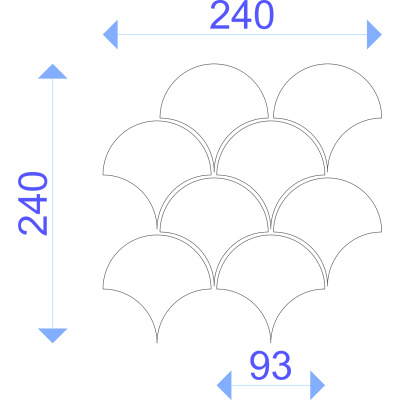 Мозаїка керамічна Kotto Ceramica SCALES SC 6010 Forestgreen 240x240x9 (93 x 87) 0,037 м2