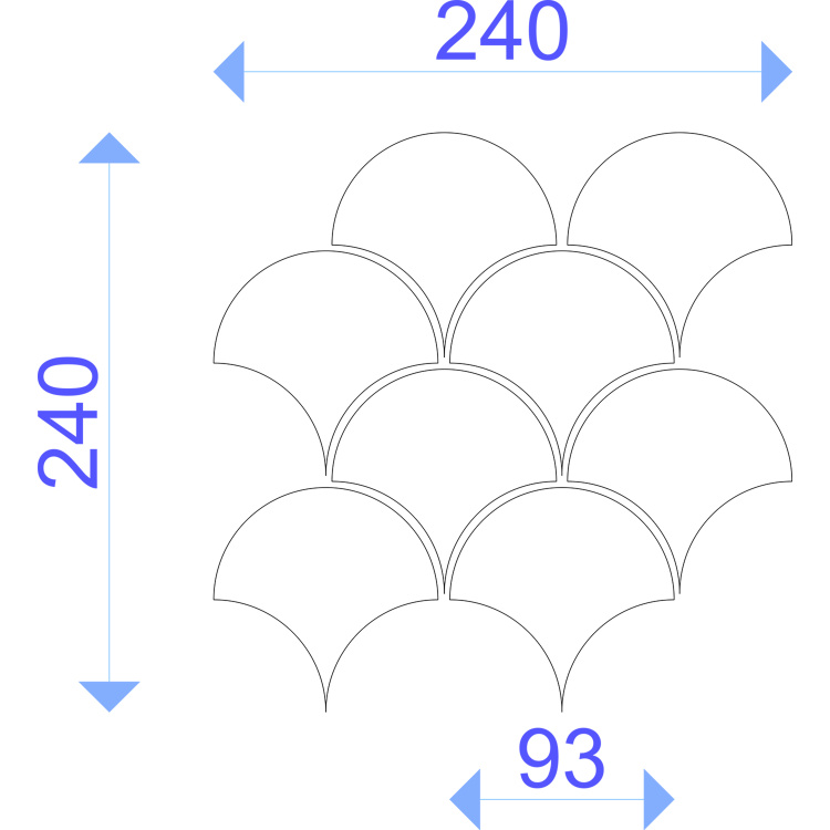 Мозаика керамическая Kotto Ceramica SCALES SC 6010 Forestgreen  240x240x9  (93 x 87) 0,037 м2
