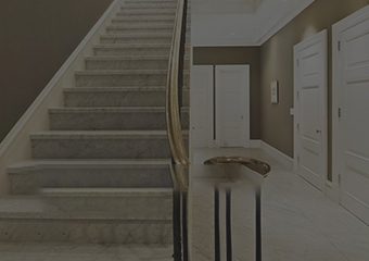 Facing of stairs with marble and granite